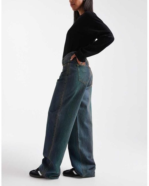 Dr. Denim Black Donna Relaxed Fit Wide Straight Leg Jeans