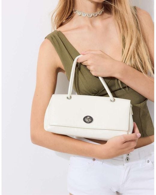 Stradivarius White Double Handle City Bag