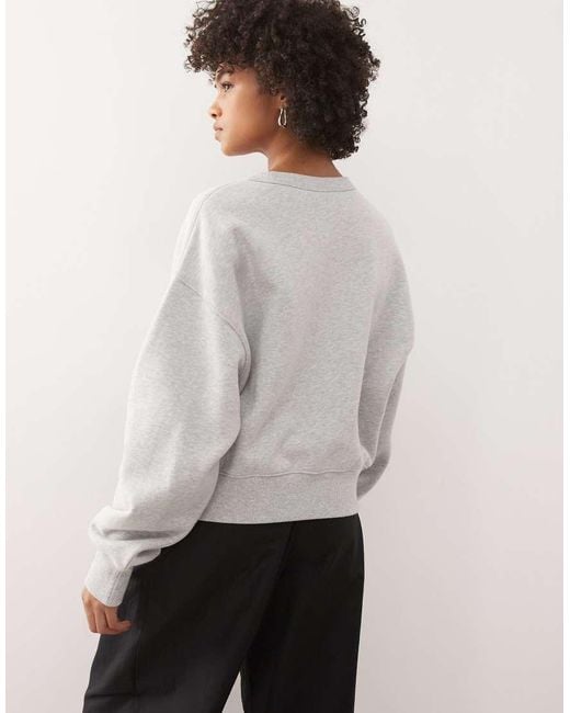 Weekday White Oversized Boxy Fit Sweatshirt