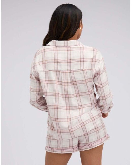Boux Avenue Multicolor Checked Woven Short Pyjama Set With Revere Long Sleeve Top