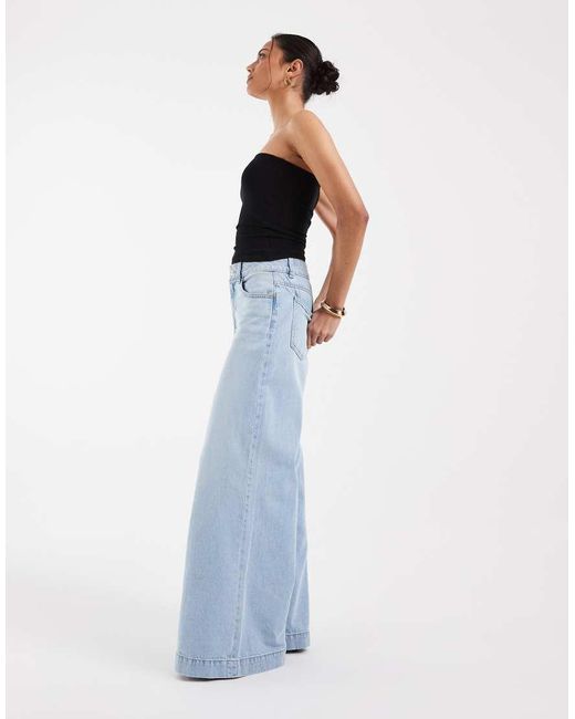 ASOS Blue Wide Leg Palazzo Jean