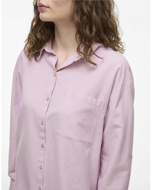 Camicia Color Orchidea di Vila in Pink
