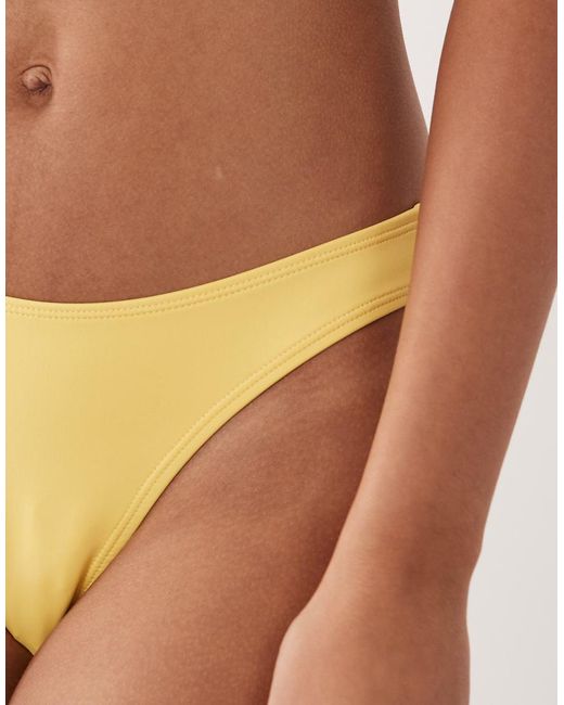 GOOD AMERICAN Yellow Matte Good Waist Cheeky Bikini Bottom Co-Ord