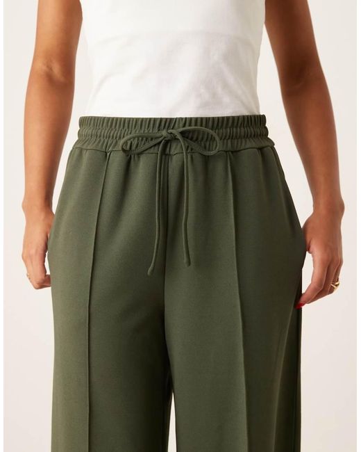 Vila Green Pintuck Wide Leg Pants