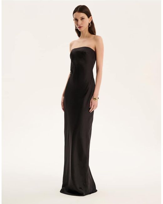 OMNES Black Amdra Zip-Back Maxi Dress