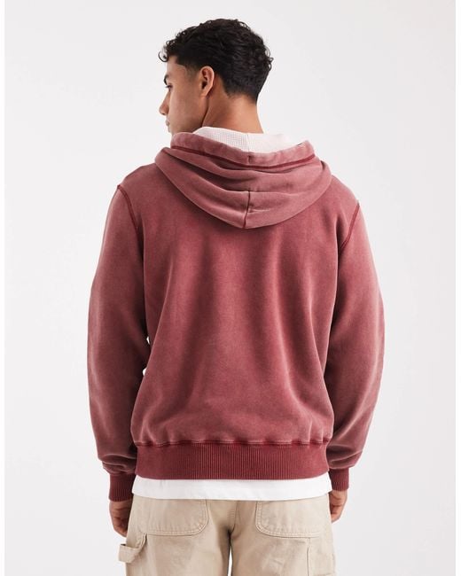 Hollister – kastiger kapuzenpullover in Red für Herren