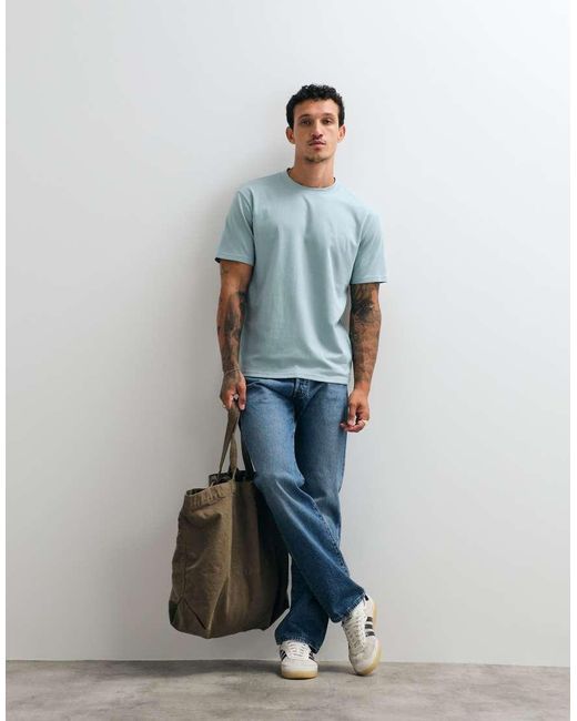 Hollister Blue Relaxed Fit T-shirt for men