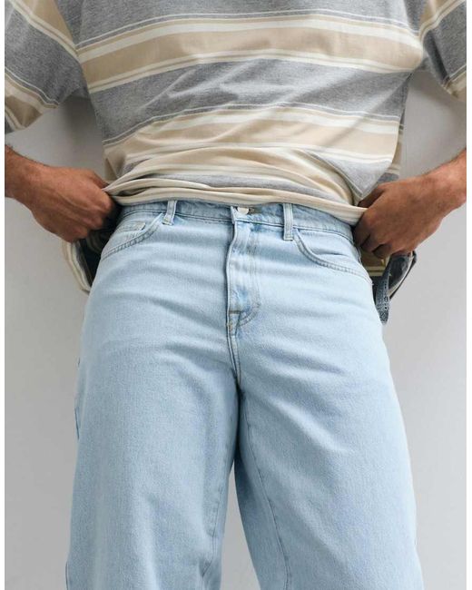 ASOS Blue Wide Flare Jeans for men