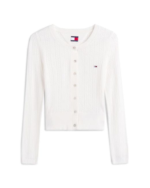 Tommy Hilfiger White Crew Neck Cardigan