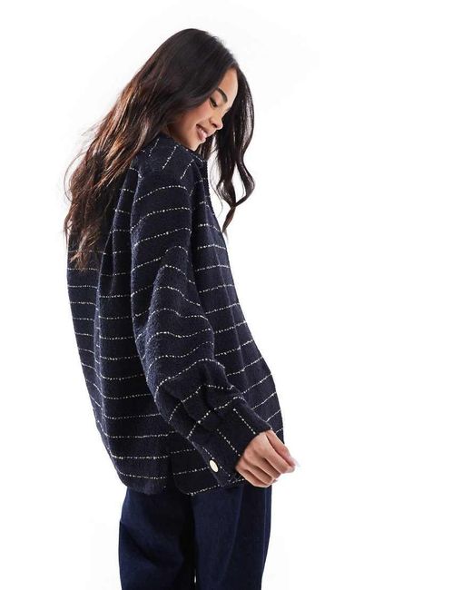 ASOS Net Jack Van Bouclé Met Strepen in het Blue