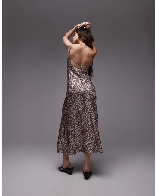 Robe nuisette caraco longue avec dos échancré - imprimé léopard & Other Stories en coloris Gray