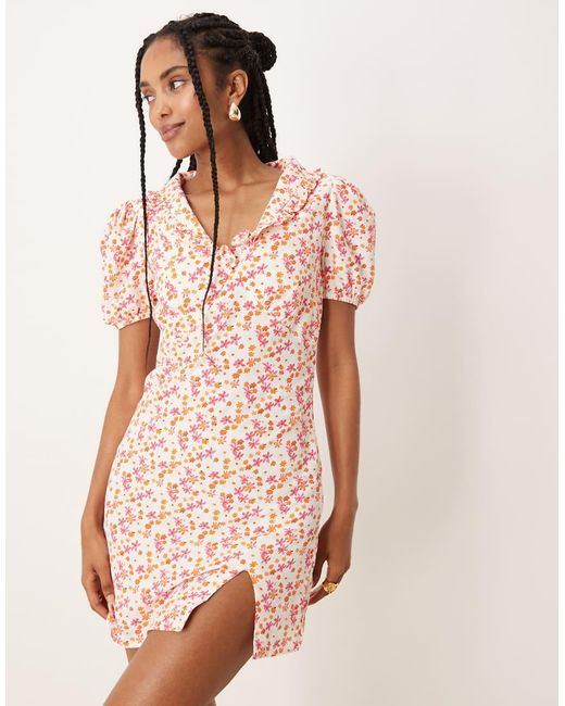 Glamorous Pink V Neck Mini Dress