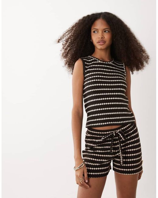 Brave Soul Black Co-Ord Knitted Shorts