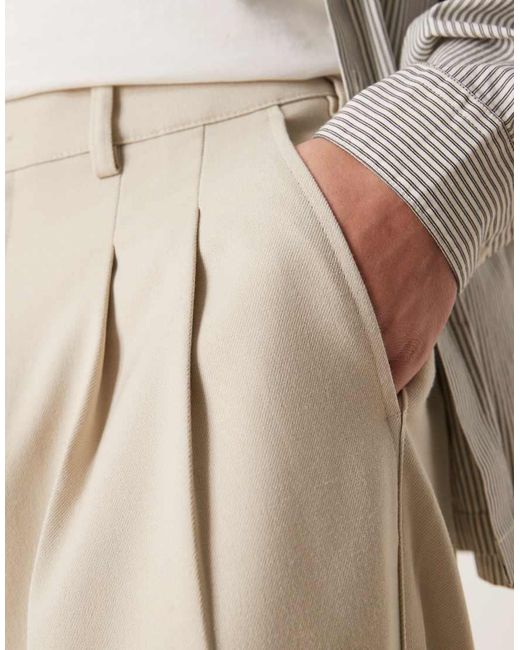 Prohibited Natural Double Pleated Pants for men