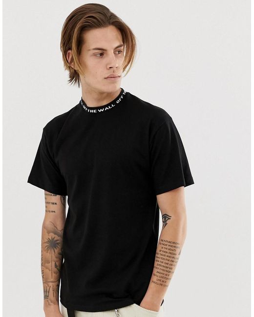 Vans T-shirt With Knit Collar In Black for men