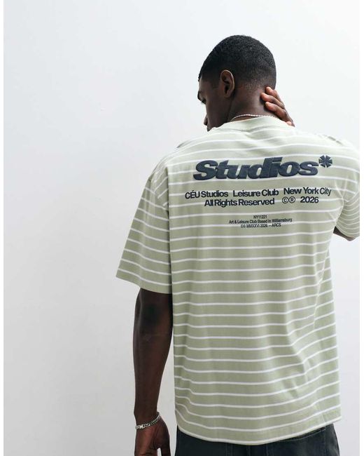 ASOS Gray Oversized T-shirt With Back Text Puff Graphic for men