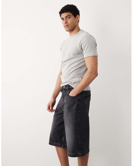 ASOS White Longer Length Denim Jorts for men