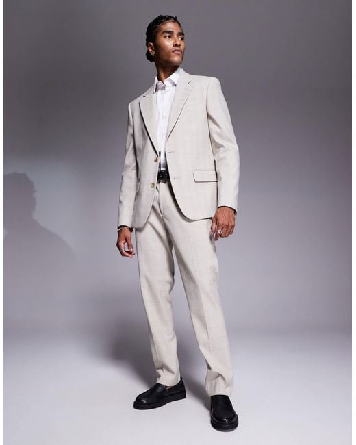 River Island Gray Slim Fit Suit Trousers for men