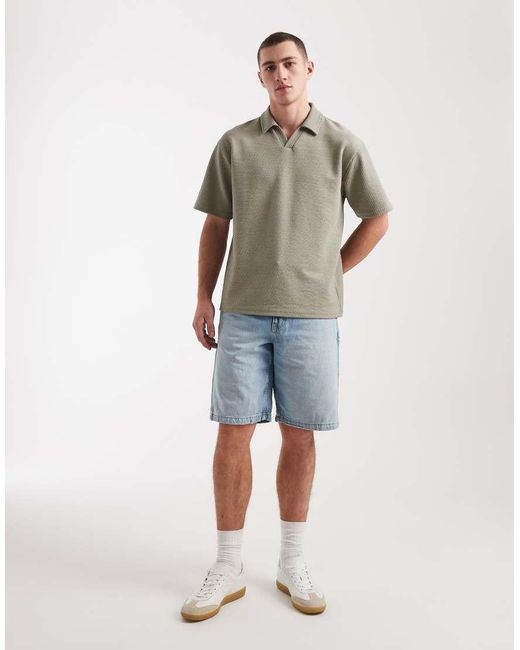 Cotton On Blue Baggy Denim Short for men