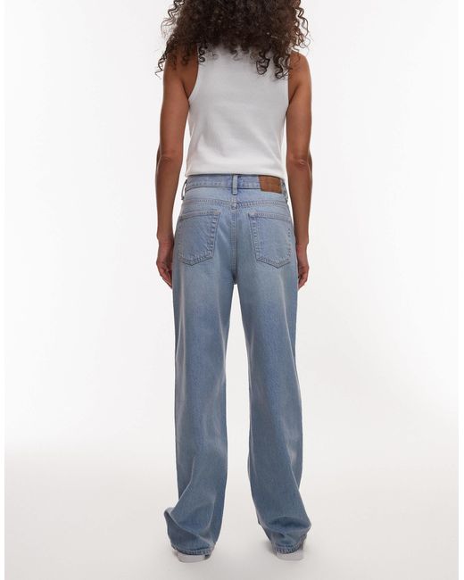 TOPSHOP Blue – locker geschnittene straight jeans