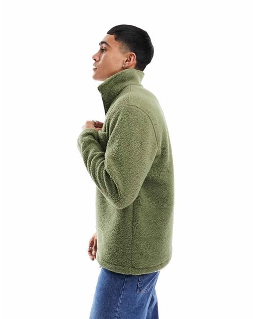 Jack & Jones Green Fleece 1/4 Zip for men