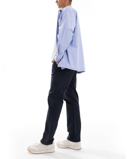 Threadbare Blue Straight Fit Trouser for men