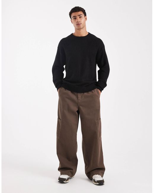 JJ Rebel – strukturierter oversize-pullover in Black für Herren