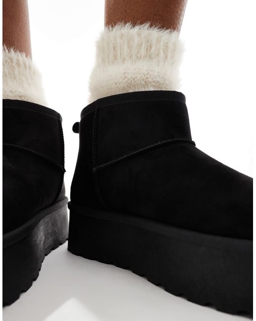 SEQWL Black Mini Flatform Boots