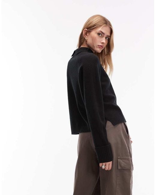 ARKET Black Wool Sweater With High Neck And Deep Cuffs