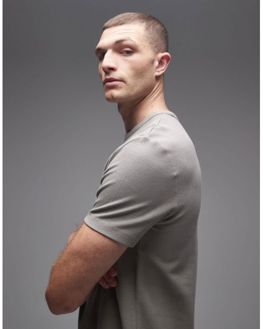 ARKET Gray Pure Cotton Premium Texture T-shirt for men