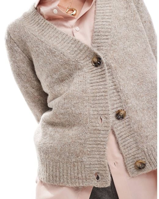 ONLY Gray Button Knitted Cardigan