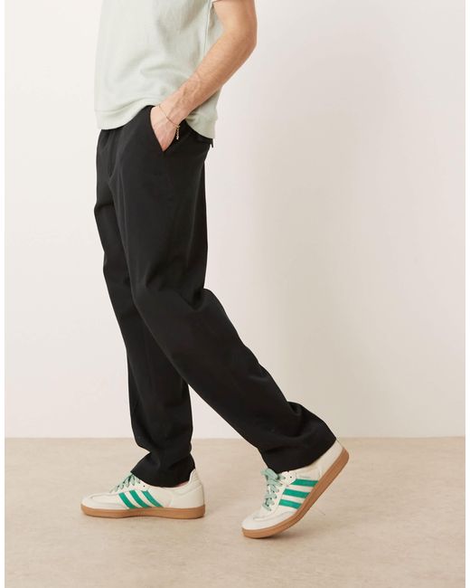SELECTED – atlas – locker geschnittene hose in Black für Herren