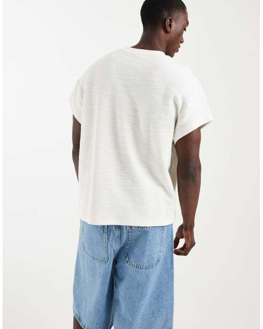 ASOS White Heavyweight Boxy Oversized T-shirt With Cap Sleeves for men