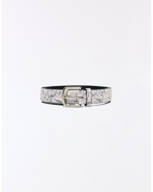 Bershka White Leaf Print Belt for men