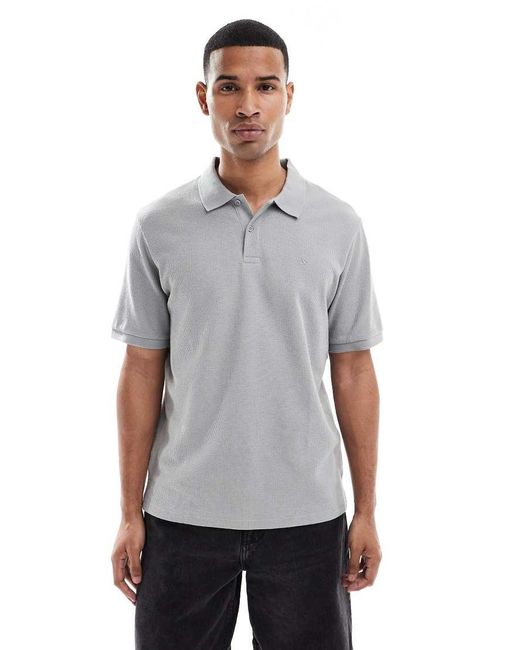 Jack & Jones Gray Textured Polo for men