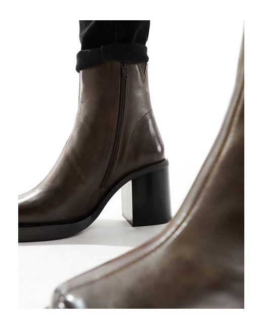 ASOS Black Heeled Chelsea Boots With Angled Toe for men