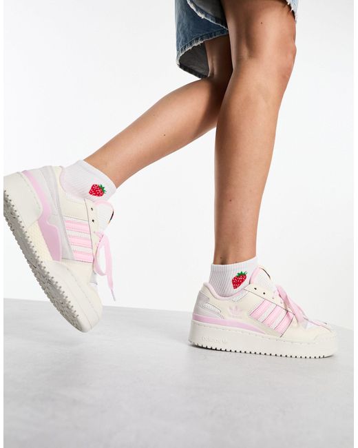 Forum bold - baskets rayées - crème/rose adidas Originals en coloris Blanc  | Lyst