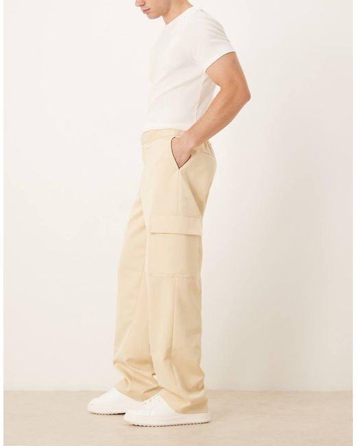 Pantalones De Vestir Cargo Amarillo Pastel Sin Cierres De Pernera Ancha Con Pinzas Delanteras De ASOS de hombre de color Natural