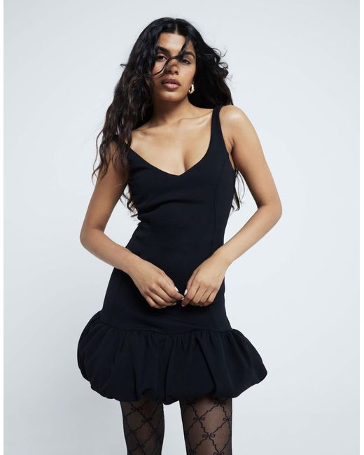 River Island Blue River Island Bubble Hem Mini Dress