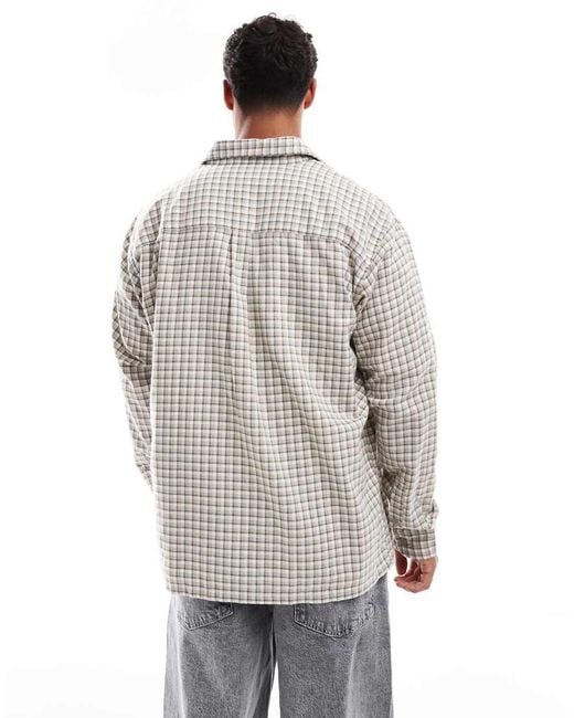 Camisa Beis A Cuadros Con Bajo Recto De -Neutro Jack & Jones de hombre de color Gray