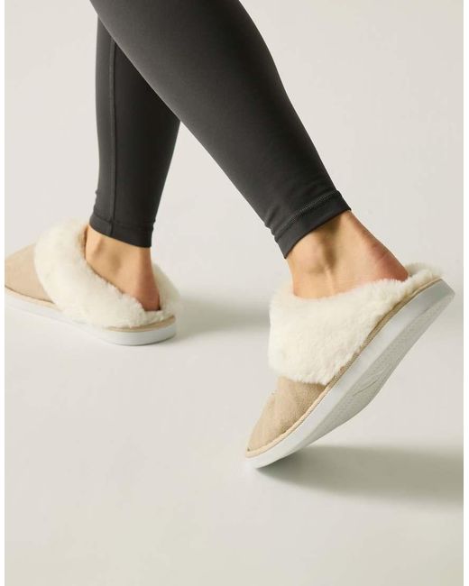 Regatta Black Tulsy Cosy Faux-Fur Lined Slipper