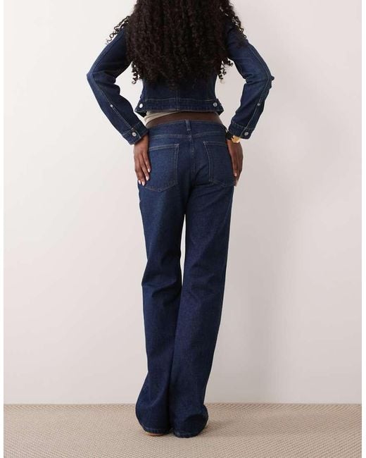 GOOD AMERICAN Blue Ghost Waist Low Rise Bootcut Jeans
