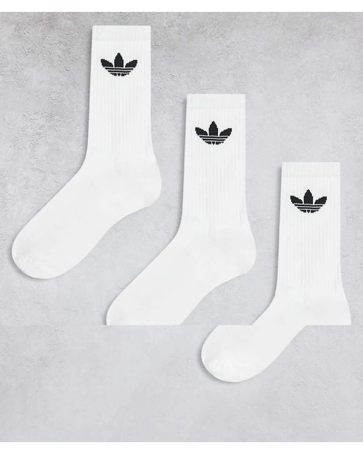 Adidas Originals White Trefoil 3 Pack Socks
