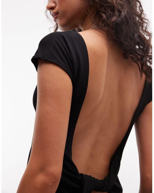 Collusion Black Twist Back Top
