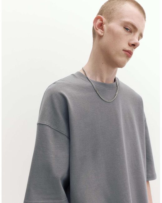 T-shirt ample Pull&Bear pour homme en coloris Gray