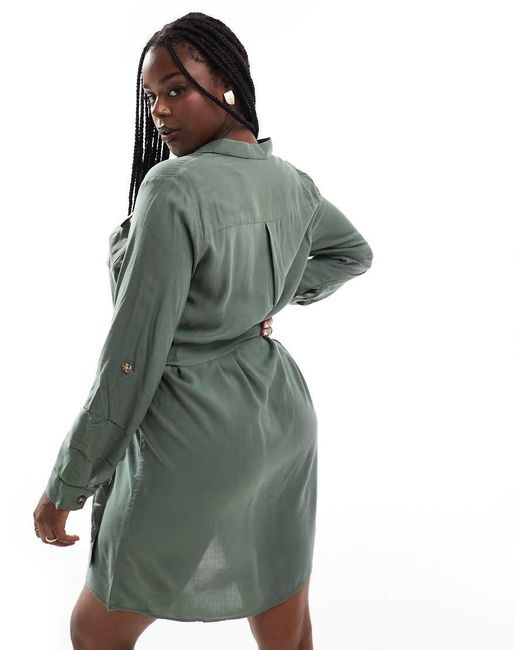 Vero Moda Green Mini Shirt Dress