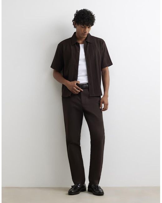 River Island Black Boxy Fit Plisse Shirt for men