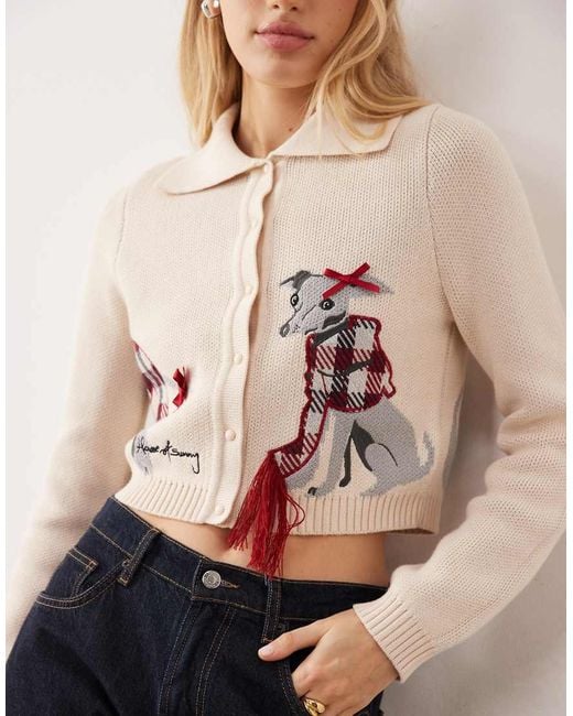 House Of Sunny Natural Whippet Tripper Classic Knit Cardigan