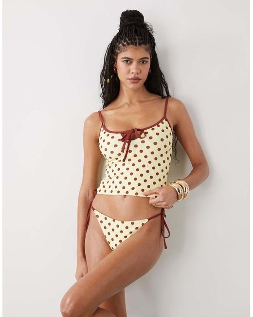 Reclaimed Vintage Multicolor Tie Side Bikini Bottom