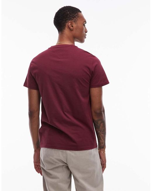 Tommy Hilfiger Red Bubble Chest Logo Slim T-shirt for men